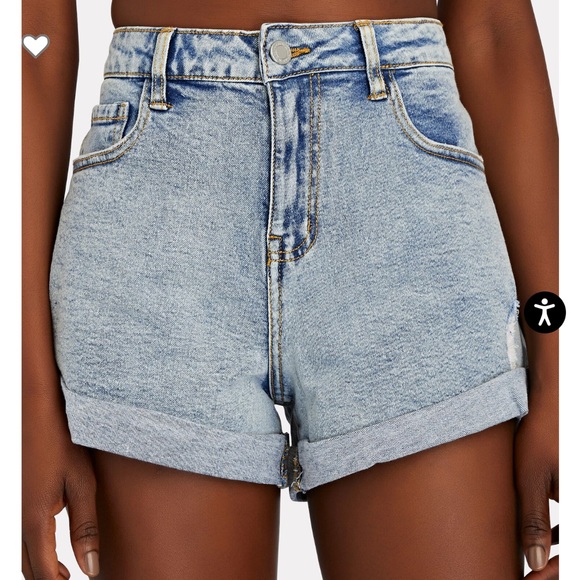 NWT WeWoreWhat Rolled Denim Shorts - Picture 2 of 8